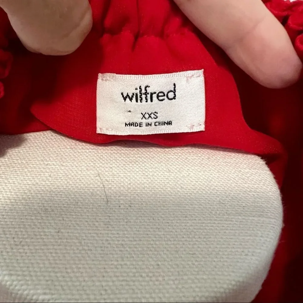 Aritzia Wilfred Neufchâtel Off Shoulder Ruffle Dress Red Mini Dress - Picture 14 of 16